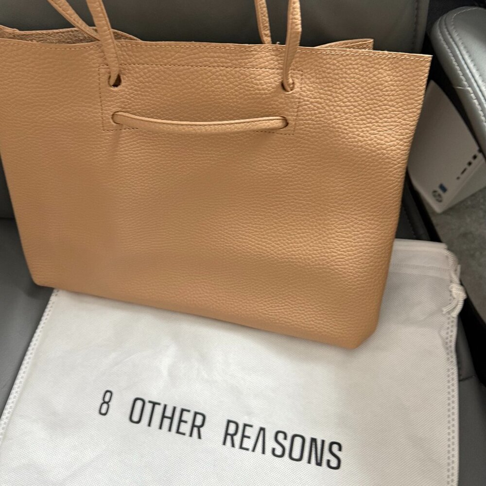 ✨ 8 Other Reasons Nude Pebbled Leather Tote | Minimalist Neutral Shoulder Bag ✨